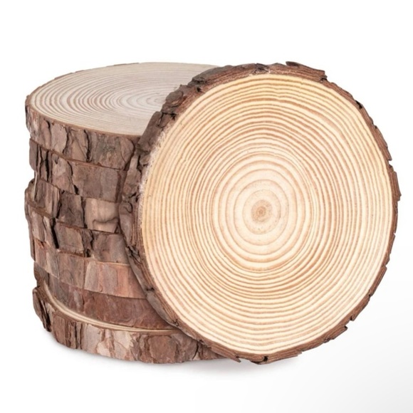 AR collection Other - 1set/6pcs 10-12cm Round Pine Wood Slices For Diy Crafts